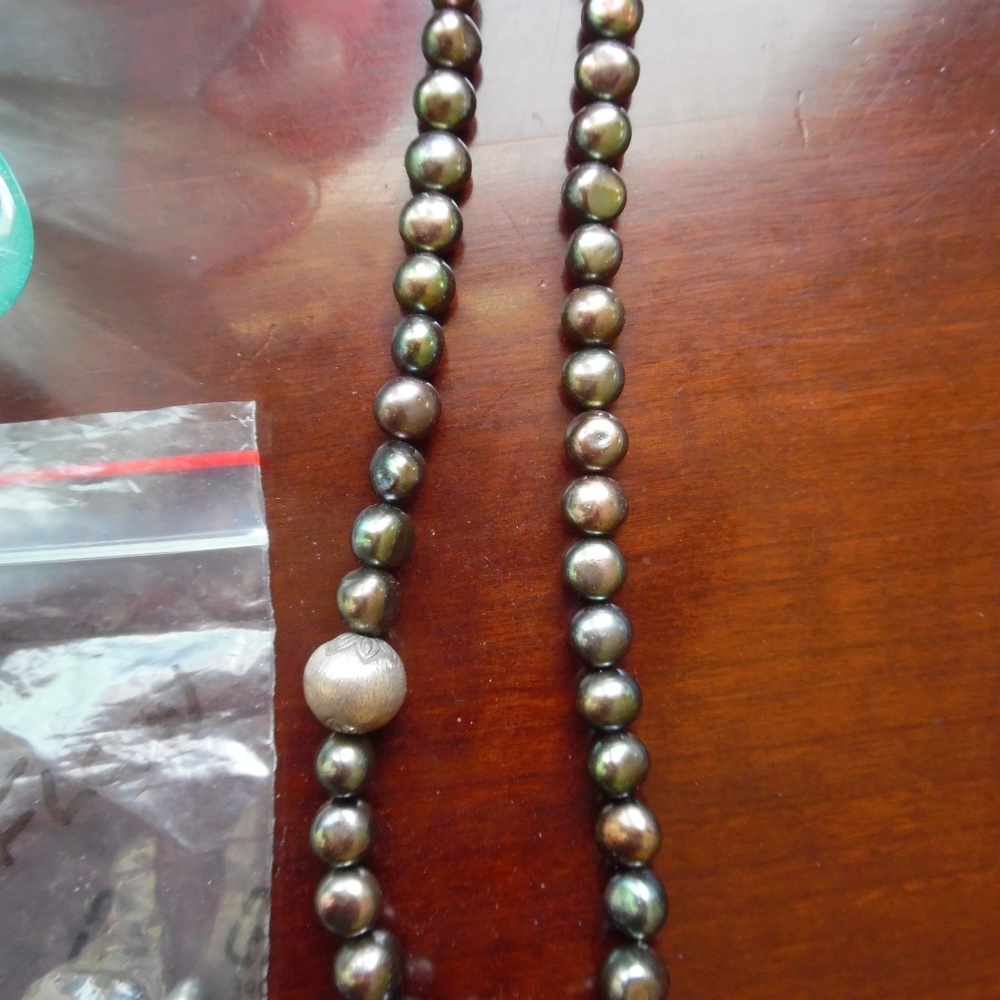 South Sea Baroque Pearls, w/ Custom Silver Ball